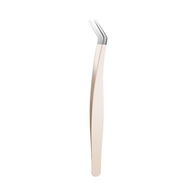 BQI High-Precision Gold Feather Eyelash Tweezers for False Lash Application