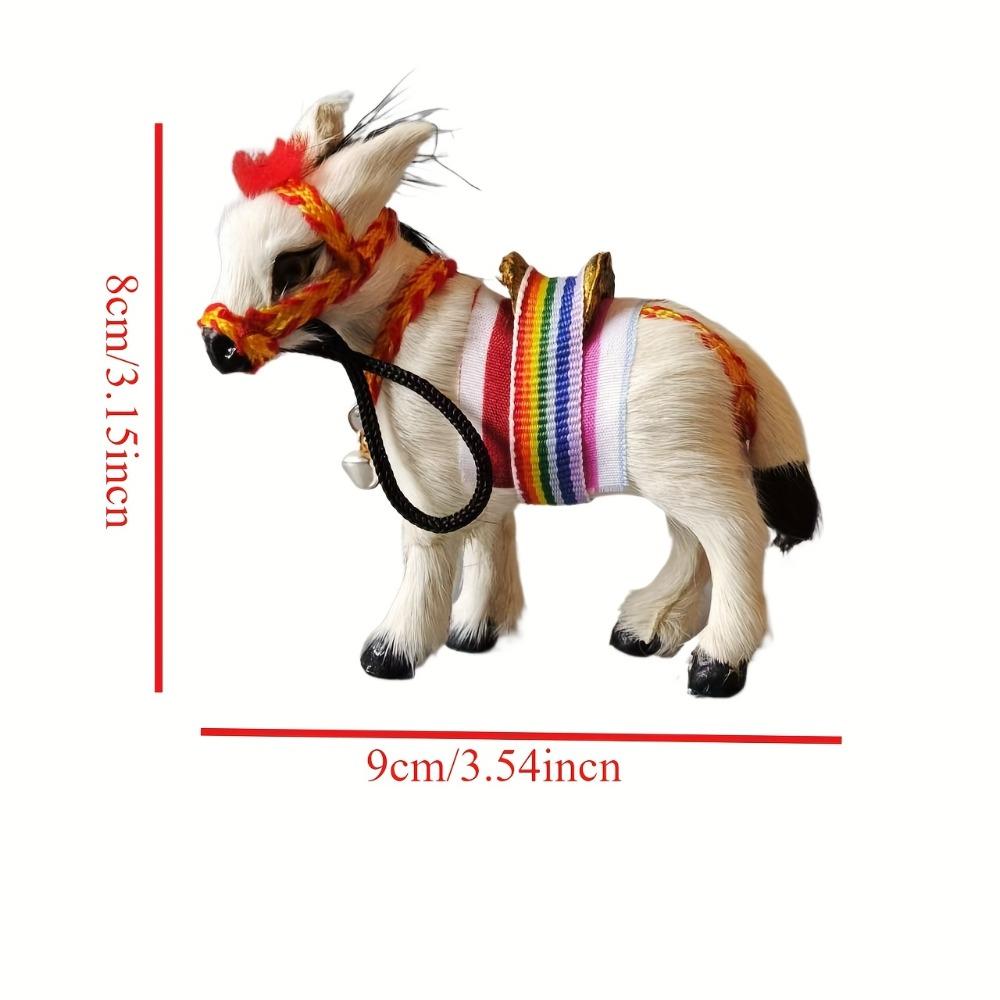 

Realistic Furry Donkey Stuffed Animal Figurine With Fur Bell Farm Animal Toy Fun And Educational Play Gift For Boys Girls