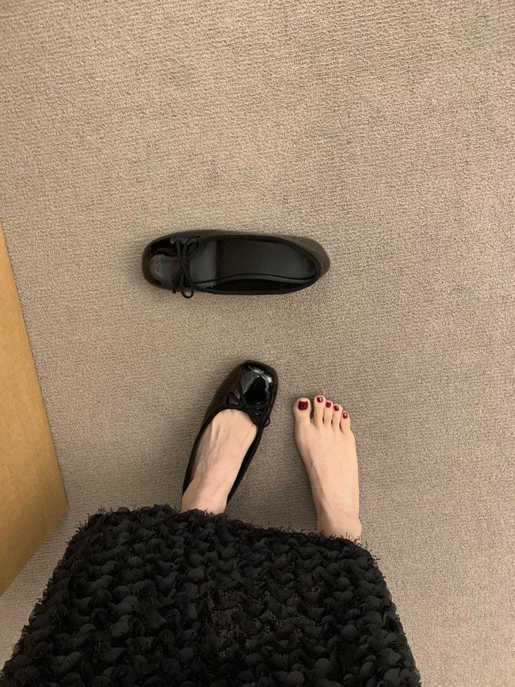 

French red inner height increase grandma shoes ballet shoes outer wear 2025 new spring and summer light mouth bow single shoes women 35