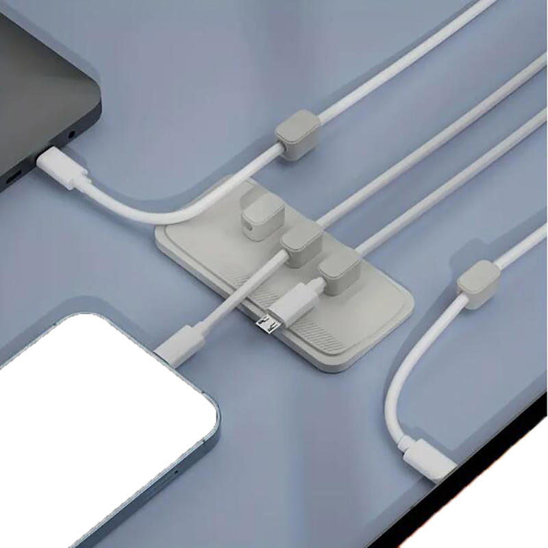 Magnetic Cable Organizer for Desk Cord Management Hub with Self-Adhesive Base for Phones Chargers Office Home