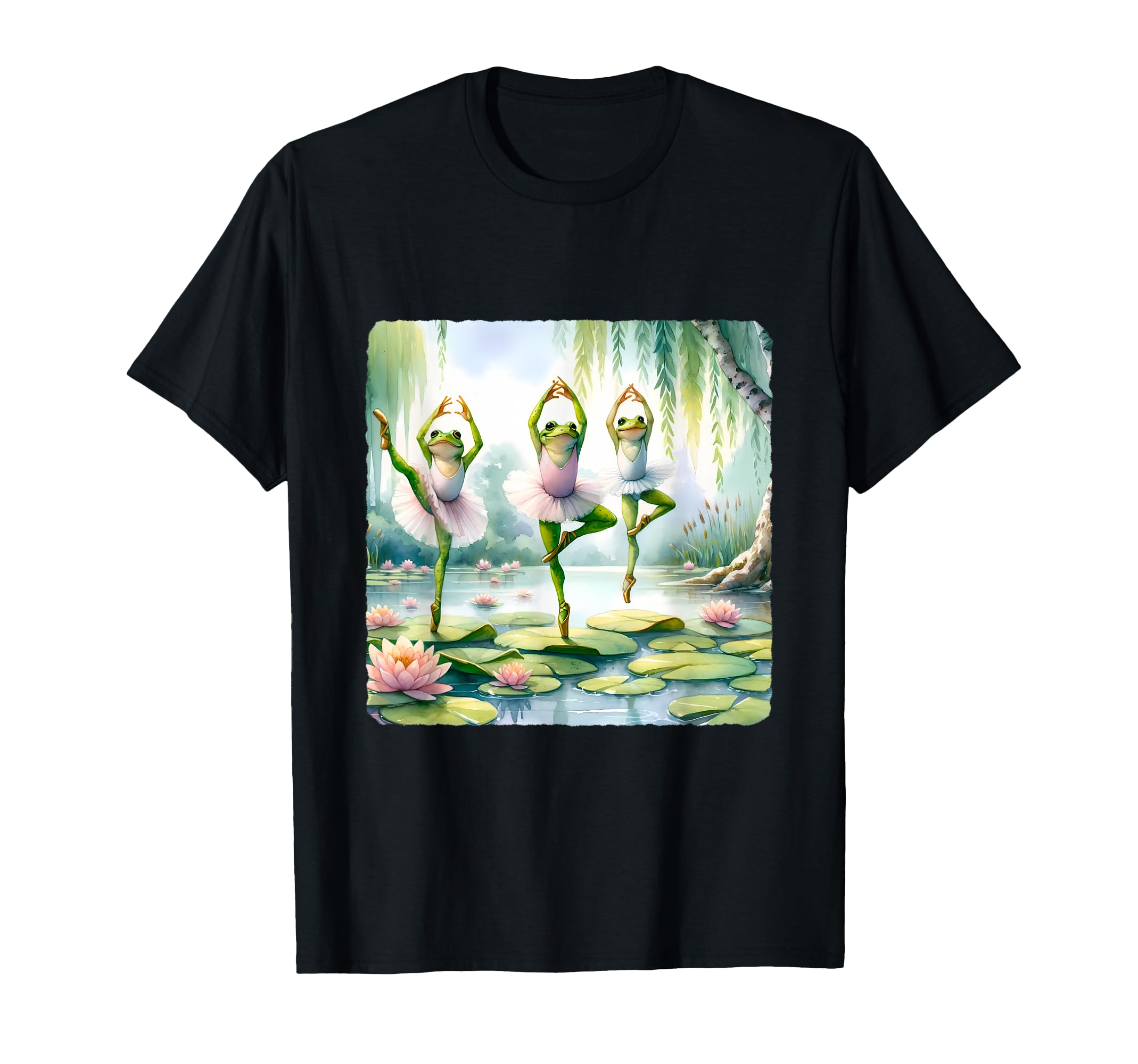 

Willow Trees Frog Ballet Dress Leap On Lily Pad T-Shirt