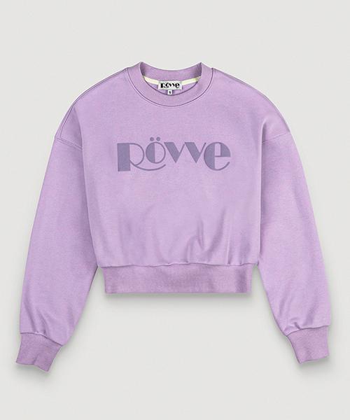ROVVE Cropped Signature Embo Sweat Shirt (Purple)