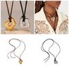 Stainless Steel Waterproof Irregular Geometric Metal Wax Rope Necklace Accessory Fashionable Jewelry for Daily Wear