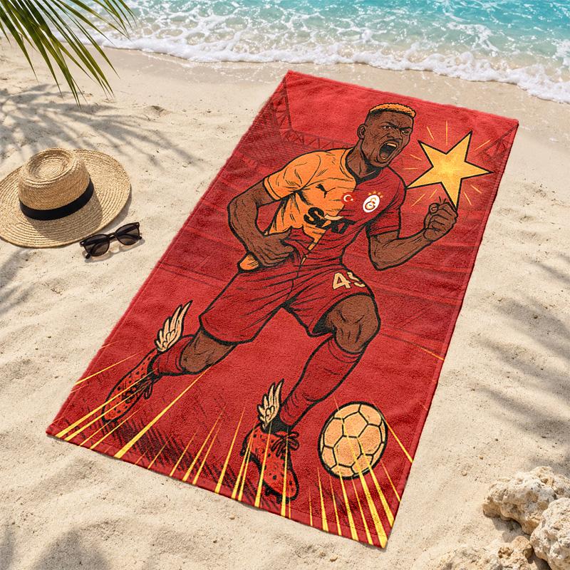 Galatasaray Microfiber Beach Towel Quick Dry Sand Free Lightweight Beach Towels for Travel Swimming Camping