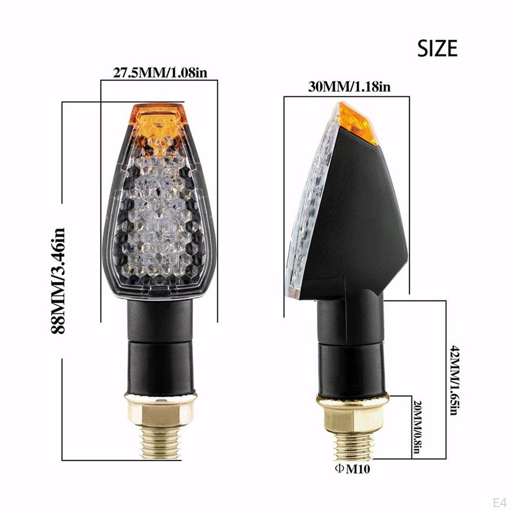 4 Pieces Motorcycle Turn Front & Rear Blinkers Easy Installation 14LED 12V for Motorbike