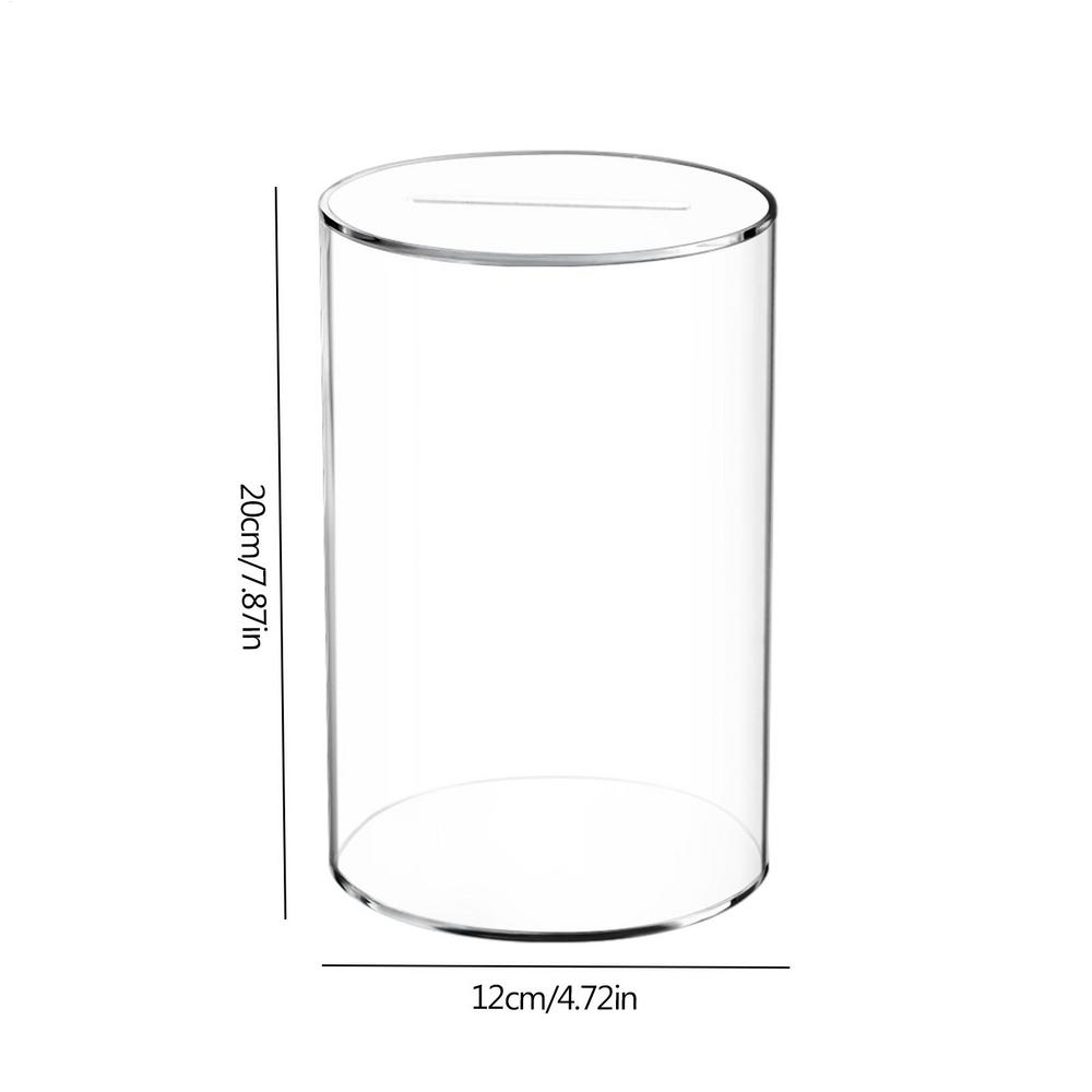 Modern Acrylic Money Jar Piggy Bank Child-Safe Unopenable Design Transparent Coin Savings Container Home Decor Desk Organizer