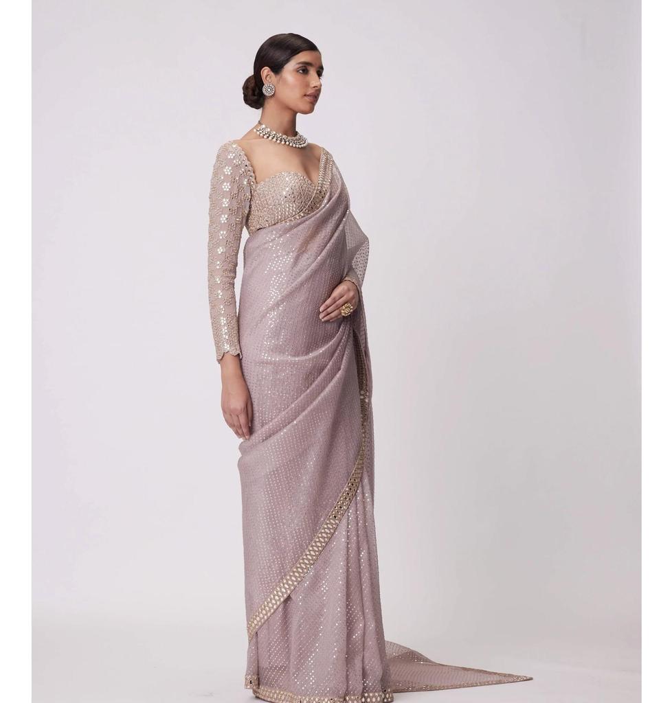 Bollywood BlockBuster Original Mirror Design Sari Blouse Indian Women Women Ethnic Saree