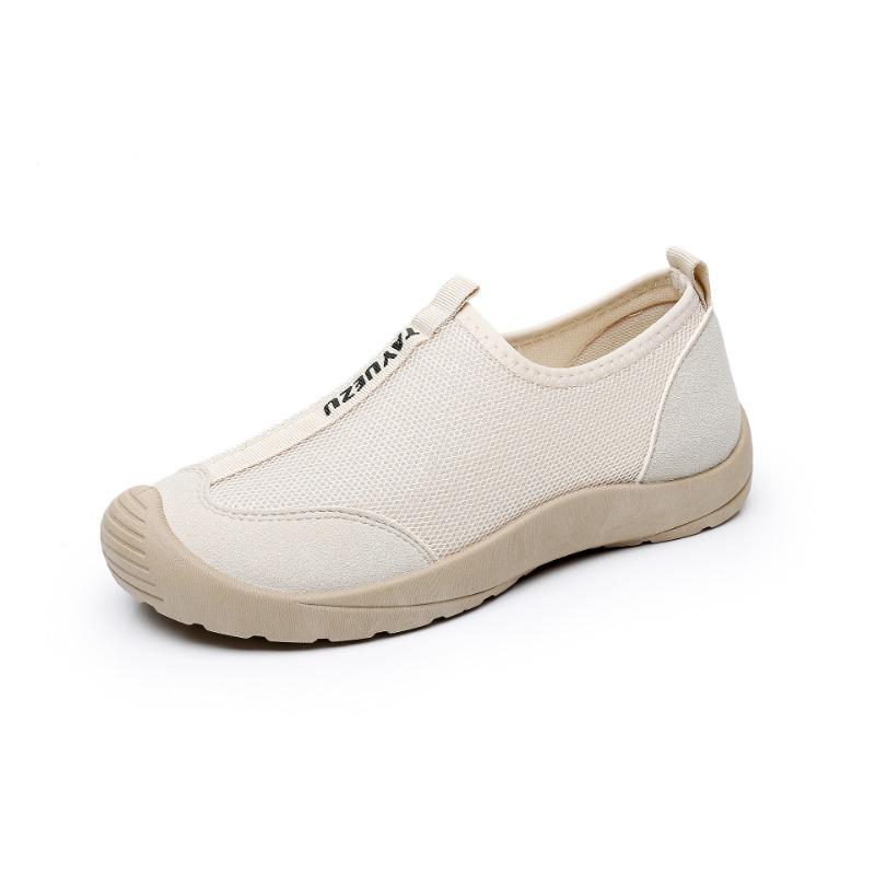 Summer new breathable mesh shoes women's thin flat shoes hollow fashion lightweight one-pedal sports and leisure mesh shoes