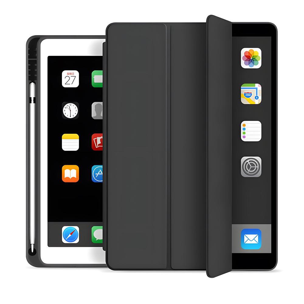 

С чехлом-держателем для карандаша для iPad Pro 13 2024 12.9 2021 10.2 7/8/9/10th Чехол для iPad Air 11 2 4 5 Mini 5 6 Портативный чехол для iPad Pro 11 поколения iPad pro 13 2024 чёрный