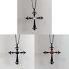 Gothic Baroque Cross Pendant Necklace With Alloy Chain For Women