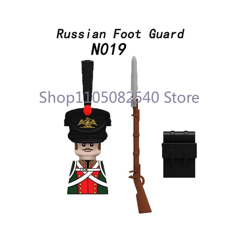 Medieval Military Soldier Figures Napoleon MOC Building Blocks Cavalry Weapons Shield Armor Cannon Militia Cowboy Toys Gift Z013