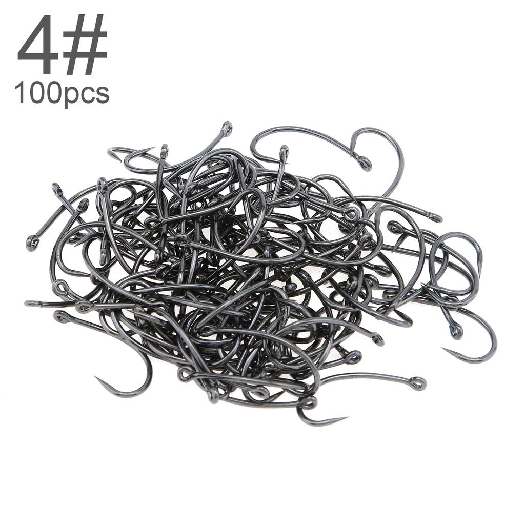 100pcs High Carbon Steel Circle Curve Shank Barbless Fishing Hooks 4-14# for Carp Fly Fishing Freshwater Tackle