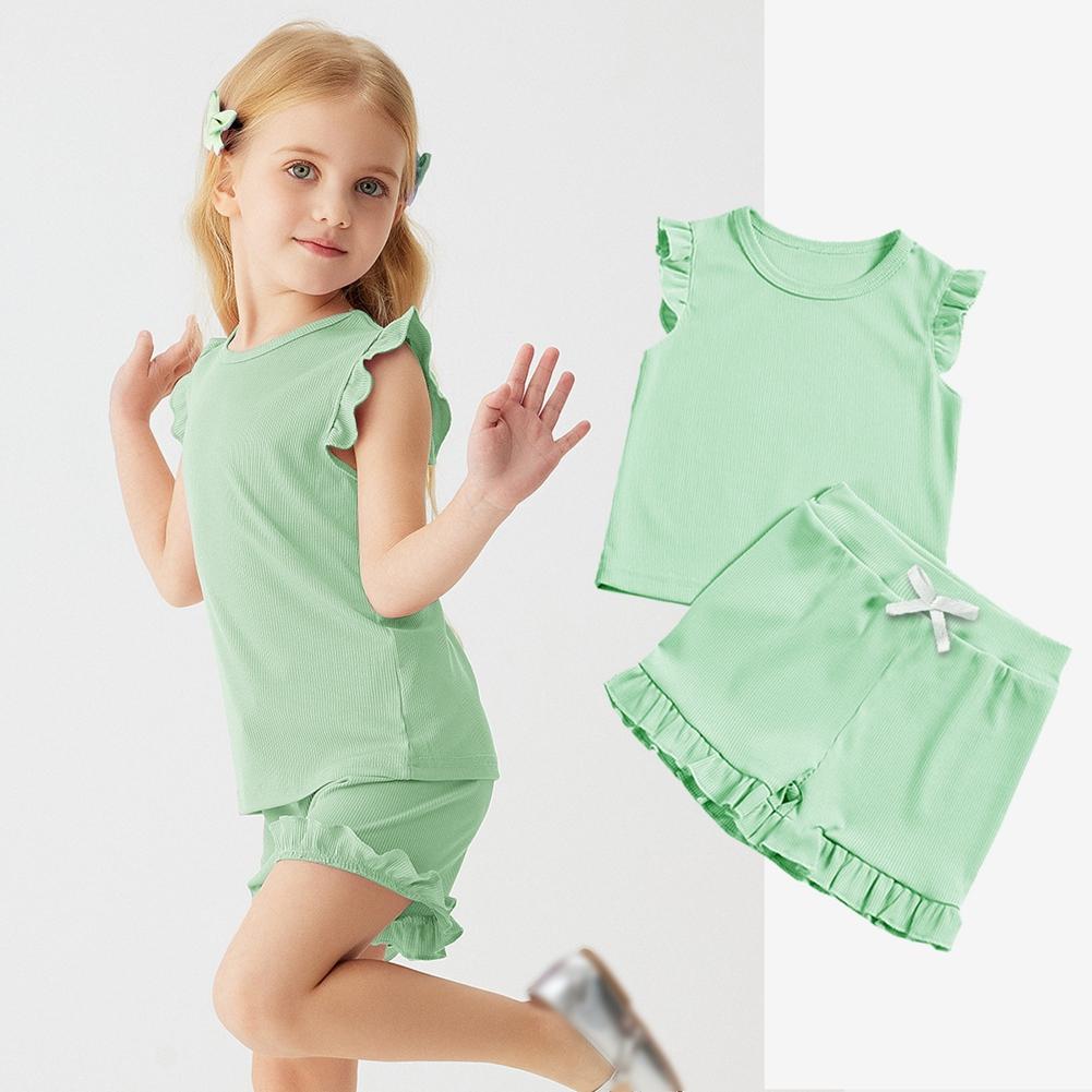 

Kids Girls Summer Casual Set Sleveless Top and Shorts 110