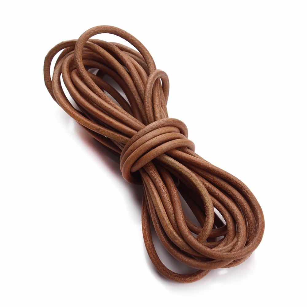 2-5m 2.5 3 4 mm Genuine Leather Cord String Rope for DIY Necklace Bracelet DIY Jewelry Making Accessories Jewelry Findings