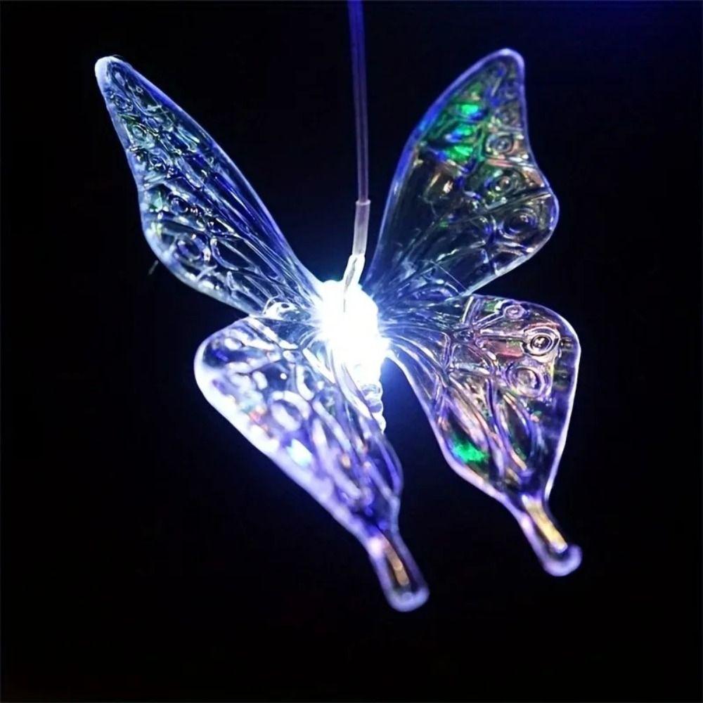 Solar Power Butterfly Wind Chimes Yard Courtyard Ornament Wind Chimes Pendants Garden Outdoor Decoration Led Lights Windbell