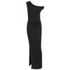 European and American Style Women's Clothing New Summer Simple and Elegant Slanted Shoulder Tight Mid-waist Pleated Split Dress