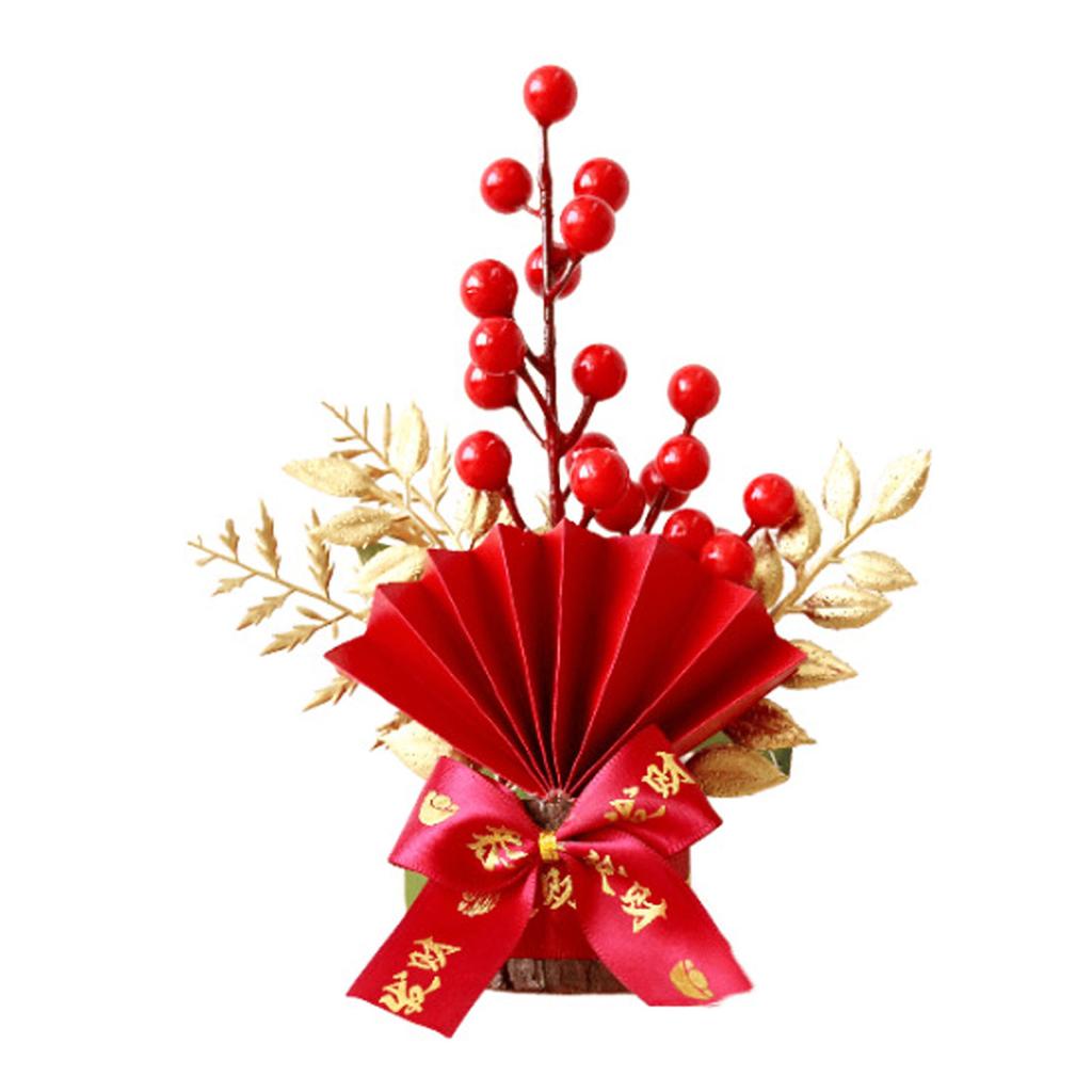 Table Lucky Tree Decoration Lifelike Exquisite Fortune Tree Ornament with Hangtag for Spring