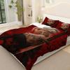 Customize 3pcs Duvet Cover Set, 1 Duvet+2 Pillowcases( Without Filler), Samurai Blossoms Red Tattoo Butterfly Theme, Halloween B