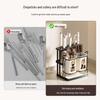 Milk White Kitchen Knife & Cutlery Draining Rack with Chopstick Holder