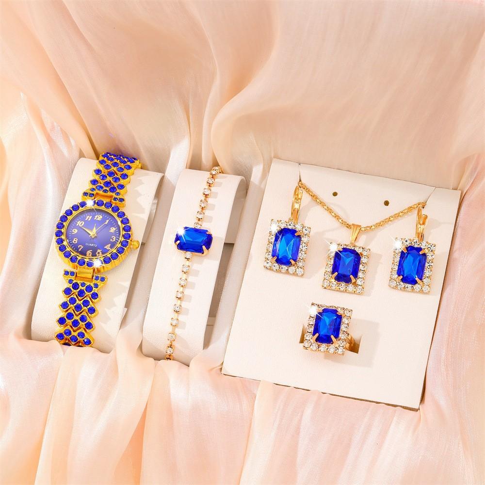 European And American Ins Popular Women'S Watches, Rhinestone Jewelry, Colored Diamond Quartz Watches, Women'S Watches, Exquisite Sets