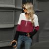 New Loose Color Splicing Zipper Hooded Long Sleeved Blouse Autumn and Winter Top Women Casual Simple Fashion Elegant Office Women's Clothing