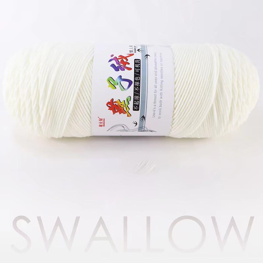 

200г/шт Крючком Ручная работа Молочная хлопковая пряжа Нить для рукоделия Для шарфа Пальто Детского одеяла Сделай сам MILK WHITE
