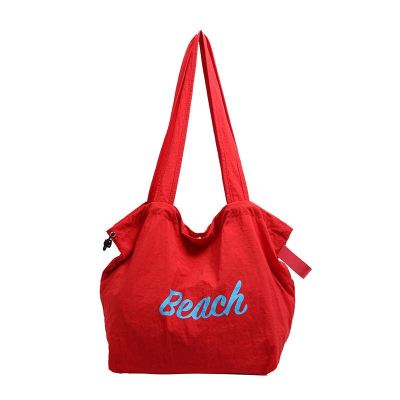 Korean Style Candy Color Canvas Tote With Zipper Closure For Casual Outfits