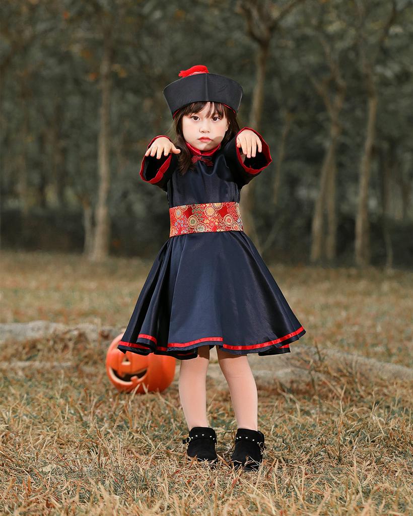 Halloween Cosplay Jiangshi for Girls Jiangshi School Clothing [JUNDOMECY] Kids, Girls, Women, Funny, Chinese, Zombie, Parent-Child Pair, Family,