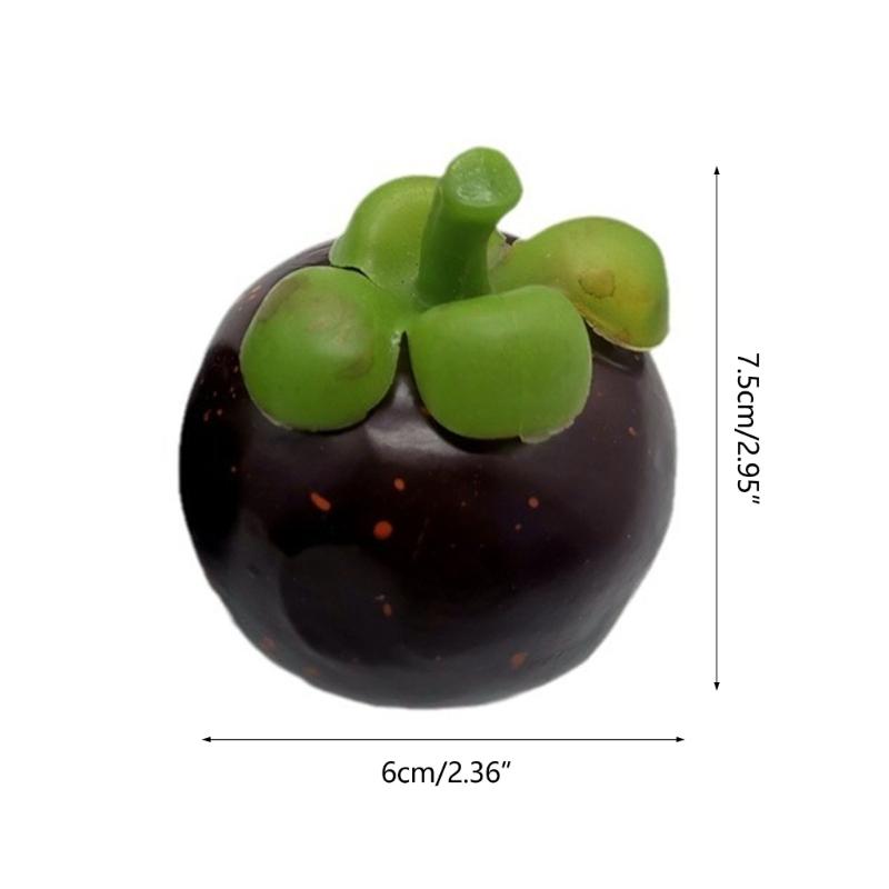 10pcs Realistic Artificial Mangosteens Simulations Fruit Model Fake Mangosteens Display Props Kitchen Parties Home Decors