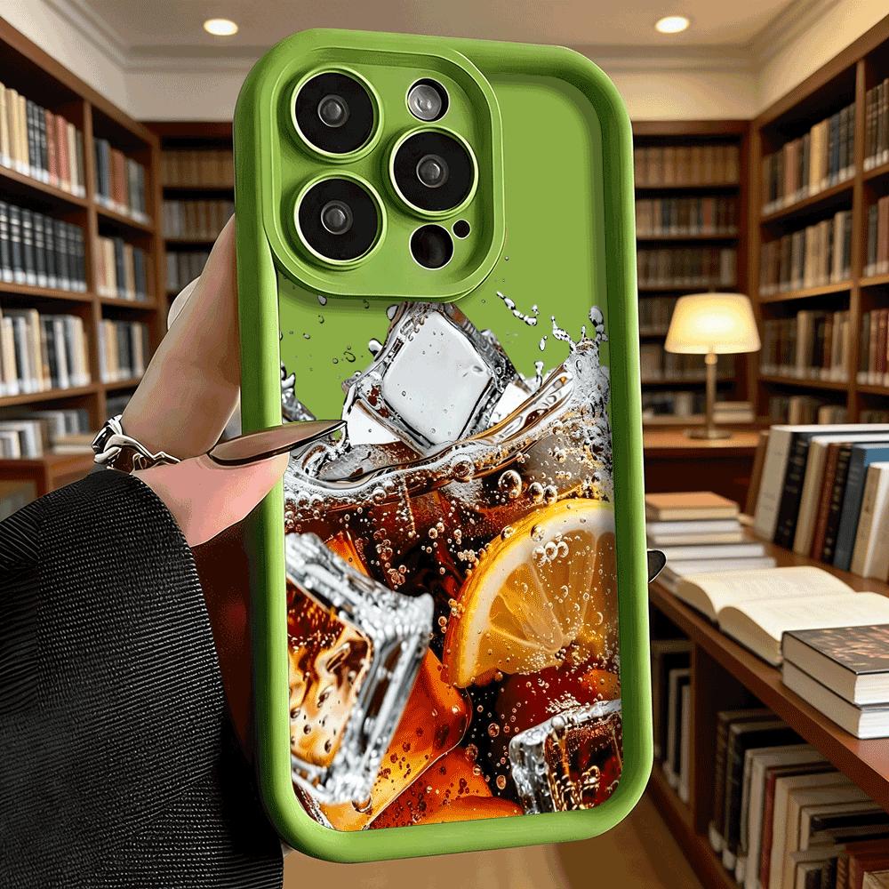 Cola with Ice and Lemon Phone Case for iPhone 17 16 15 14 13 12 11 Pro Max Plus Anti Scratch, Gel Flexible Protective
