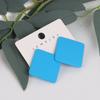 Trendy Korean Red White Black Pink Stud Earrings For Women Girl Geometric Big Square Round Acrylic Earrings Fashion Jewelry Gift