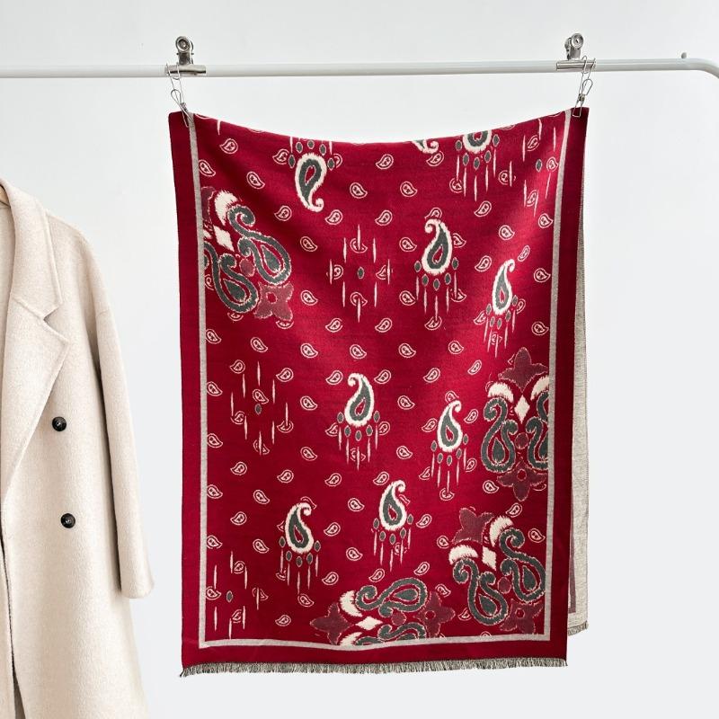 

New Fashion Warm Bohemian Imitation Cashmere Jacquard Shawl Winter Scarf 180x65cm красный