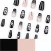 24pcs Fall Flower Press on Nail Coffin Designs Artificial Nail Floral False Nail  Elegant Full Cover Acrylic Nail