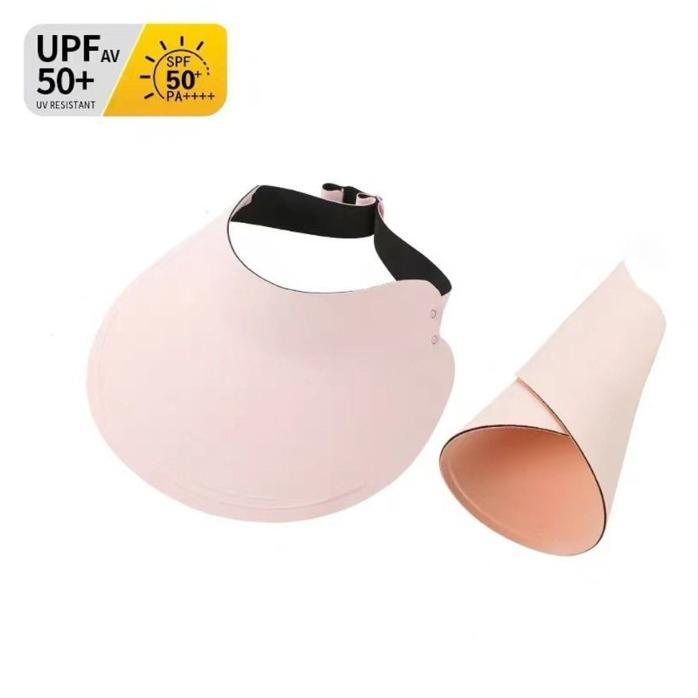 

Large Brim Sunscreen Empty Top Cap Nylon Visor Cap Stylish Sun Hat Travel темно-серого