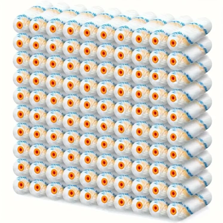 50 Paint Roller 10cm Replacement Brushes for Mini Small and Roller Compatible with and Paints Brushes, Painting, Rollers, Rollers, Buckets,