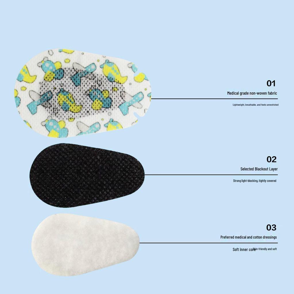 Children's Disposable Full-Coverage Eye Patches for Amblyopia and Strabismus Correction