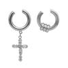 Hiphop Punk Zircon Cross Pendant Ear Clip Earrings for Men Women Fashion Geometric Metal C-Shaped Ear Clip Party Jewelry Gifts