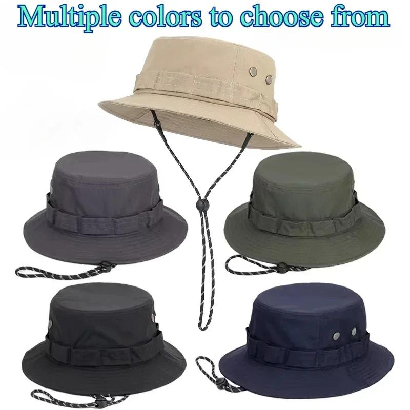 Big Size Men'Swindproof Sun Hat Women'S Bucket Hats Buni Hat Foldable Uv Resistant Beach Fishing Summer Big Head Fisherman Cap