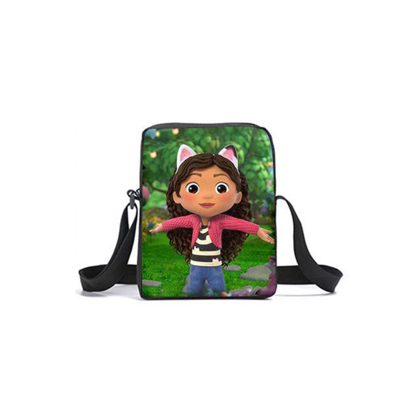 Gabbys Dollhouse Backpack Schoolbag Students Shoulder Bags Pencil Case Pouch
