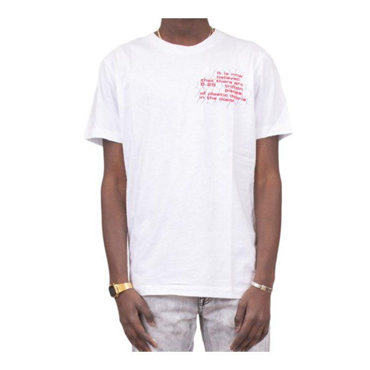 OFF WHITE SS20 T Shirts Men's White Crew Neck Moderate Straight Fit OMAA027S201850060188