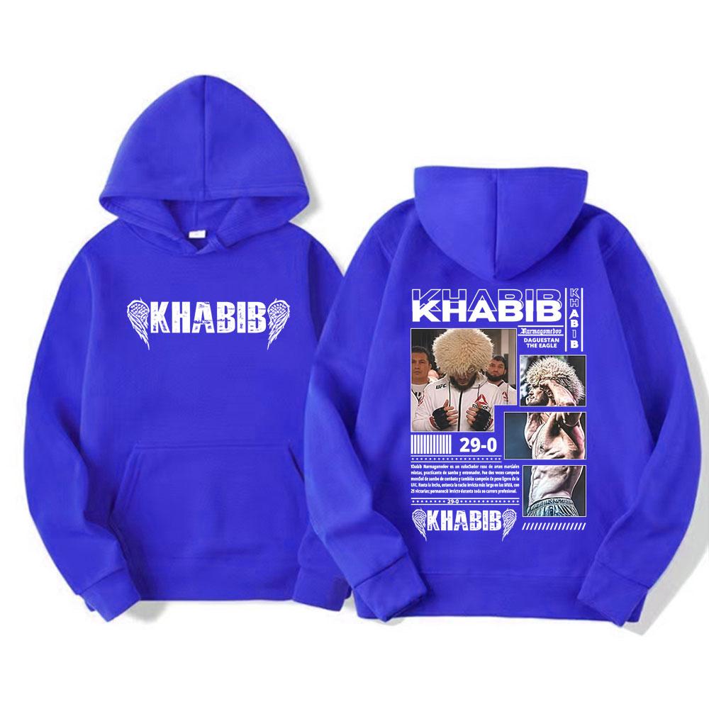 Khabib Nurmagomedov Fighting Graphic Hoodies Men's Clothing Harajuku Retro Long Sleeve Oversized Sweatshirt
