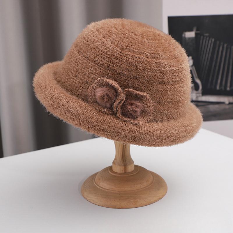 

Autumn and Winter New Men s Hat for Women Knitted Versatile Warm Korean Style Thickened Fashionable Wool Pot Hat Grandma Style average size