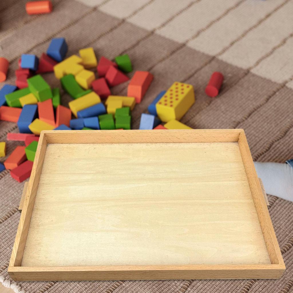 Elegant Wooden Serving Tray with Handles for Dining