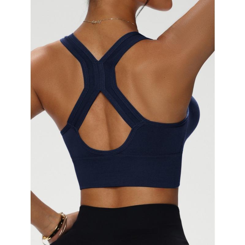 Women Front Zipper Shockproof High Support Wireless Seamless Push Up Sports Bra