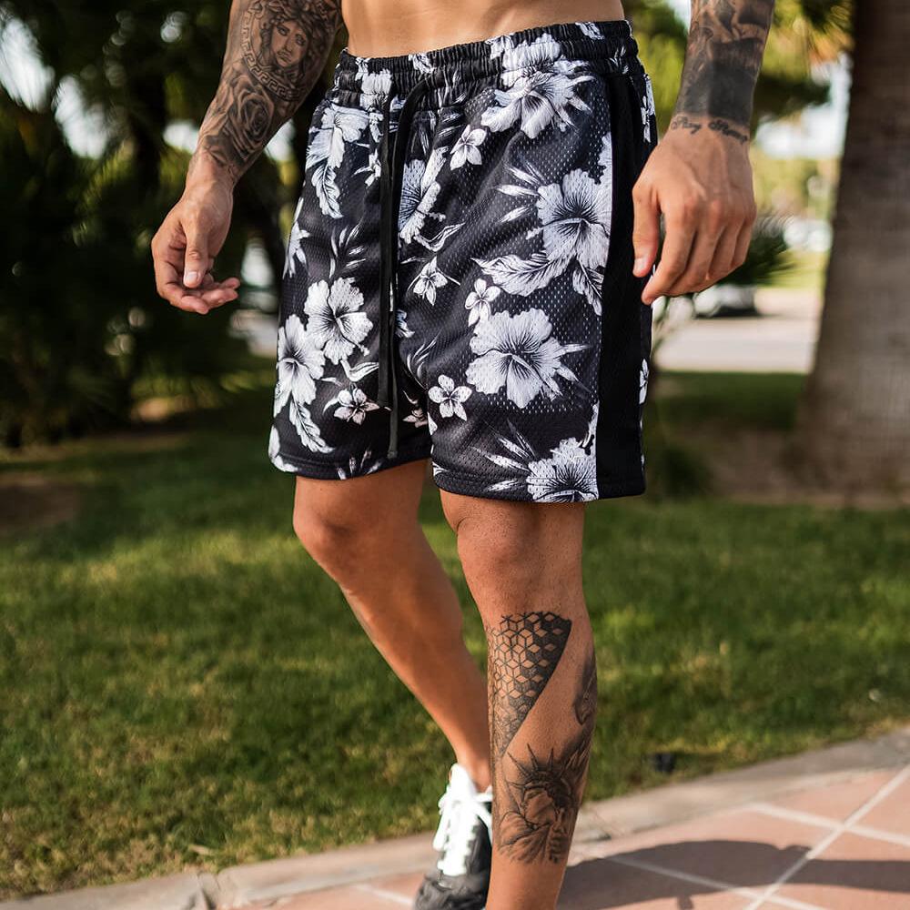 Summer 3D Printed Quick-Dry Beach Mesh Shorts, Men'S Fitness Printed Shorts