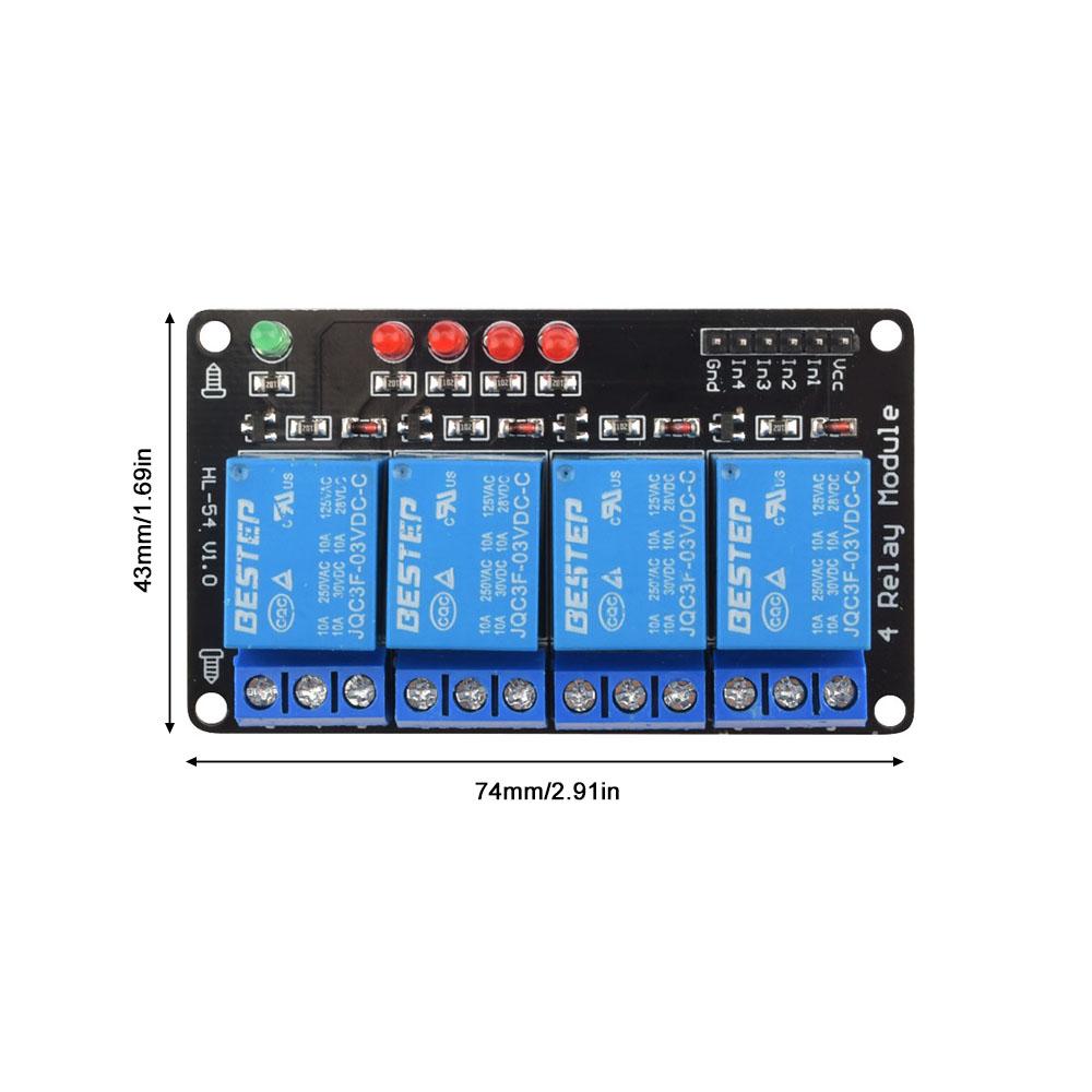 3V 3.3V 4 Channel Relay Module Low Level Trigger with Lamp Relay Output 4 way Relay Module for Arduino Power Supply Relays 5