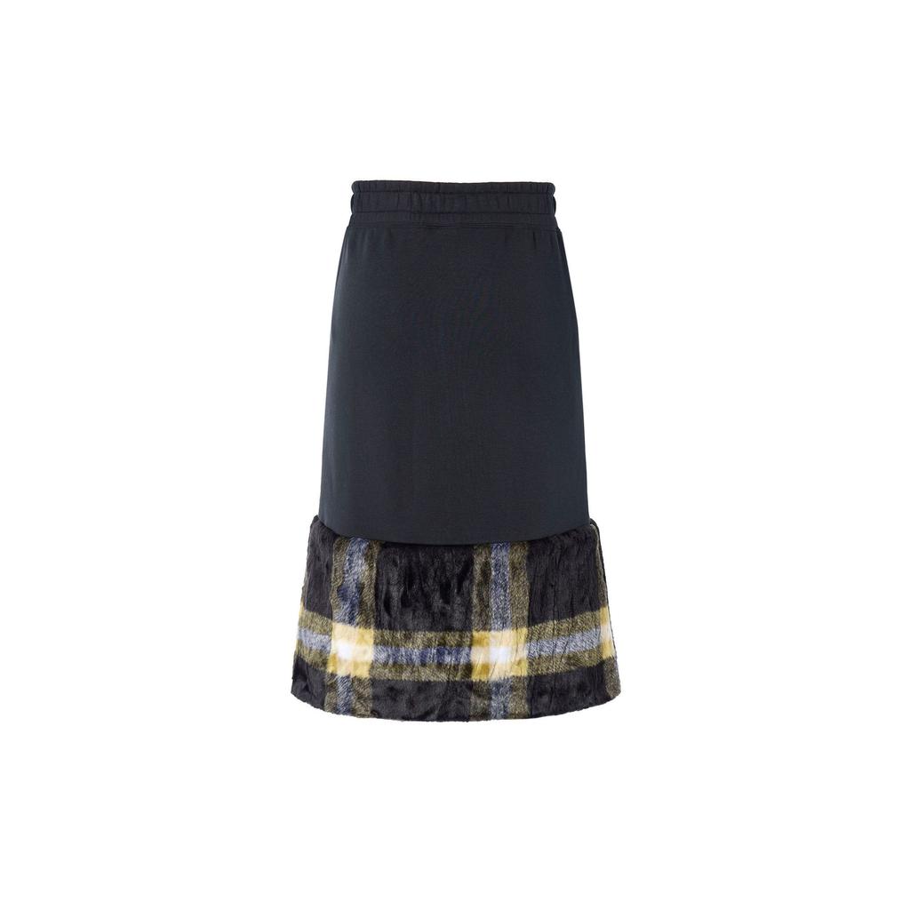 Nike Women's Sportswear NSW Plaid Faux Fur Midi Skirt Black DD4536-010