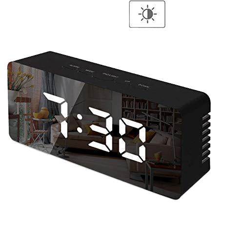 New Design Mirror Desk Clock Hot Selling Digital Alarm Clock LED Thermometer Display Table Desktop Clock