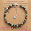 VENTFILLE 925 Sterling Silver Bead Turquoise Agate Bracelet For Women Girl RetroVersatile Originality Jewelry Gift Dropshipping