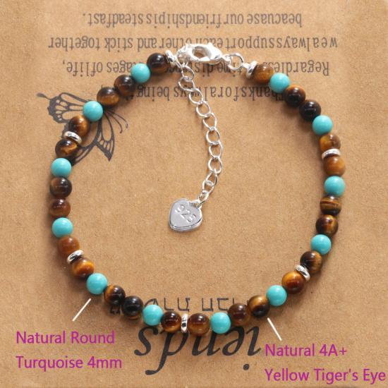 VENTFILLE 925 Sterling Silver Bead Turquoise Agate Bracelet For Women Girl RetroVersatile Originality Jewelry Gift Dropshipping